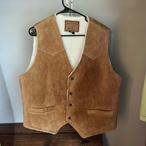 Suede Sherpa vintage vest